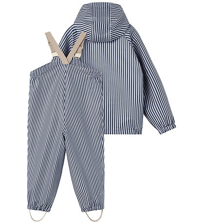 MarMar Regntøj m. Seler - PU - Oddy - Blue Stripes