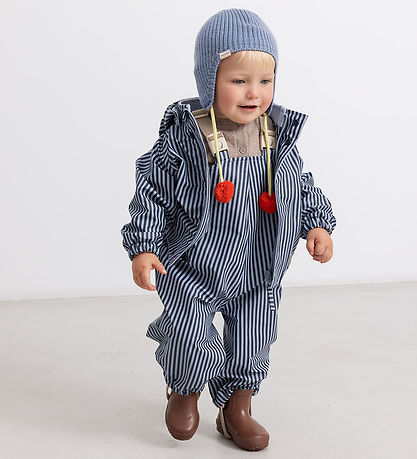 MarMar Regntøj m. Seler - PU - Oddy - Blue Stripes