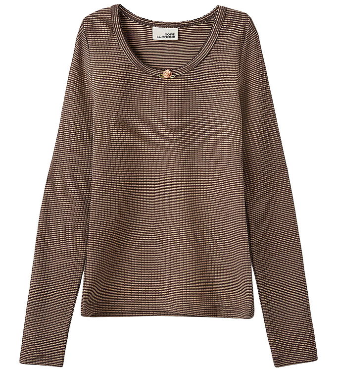 Sofie Schnoor Bluse - Rib - PetriciaSY - Brown Striped