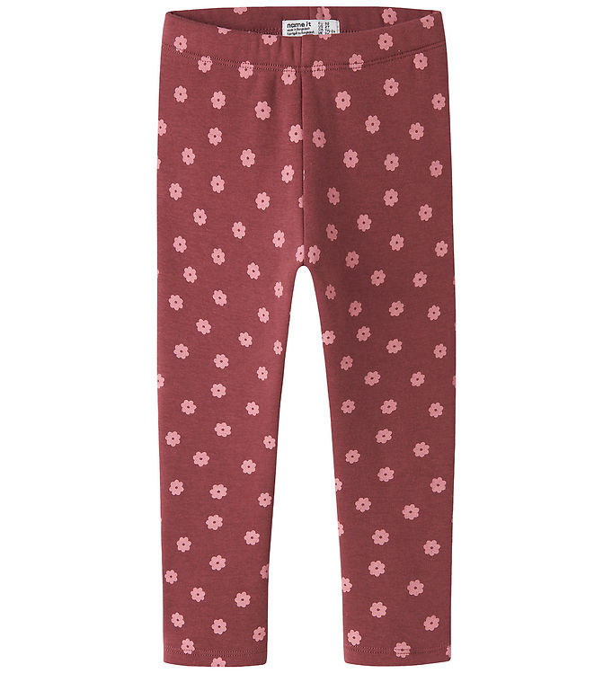 Name It Leggings - Fleece - NmfDavina - Wild Ginger/Flowers