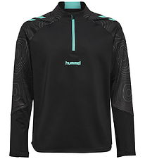 Hummel Bluse - hmlBlaze 2.0 Training Half Zip - Black/Pool Blue