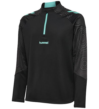 Hummel Bluse - hmlBlaze 2.0 Training Half Zip - Black/Pool Blue