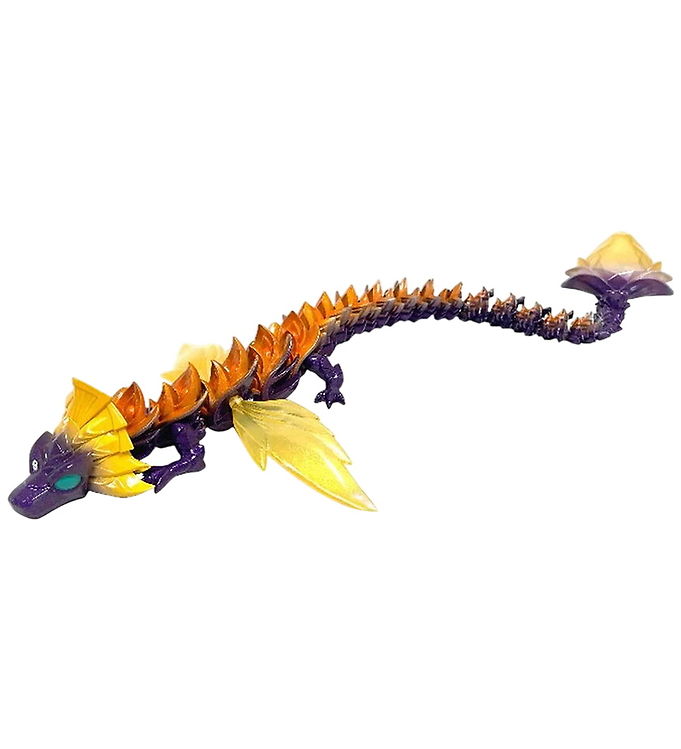 Crystalynx Drage - 60 cm - Orange/Lilla/Gul