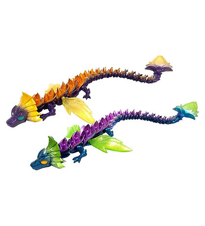 Crystalynx Drage - 60 cm - Lilla/Blå/Grøn