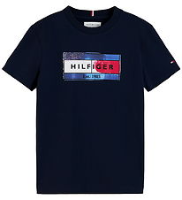 Tommy Hilfiger T-shirt - Dark Blue w. Print