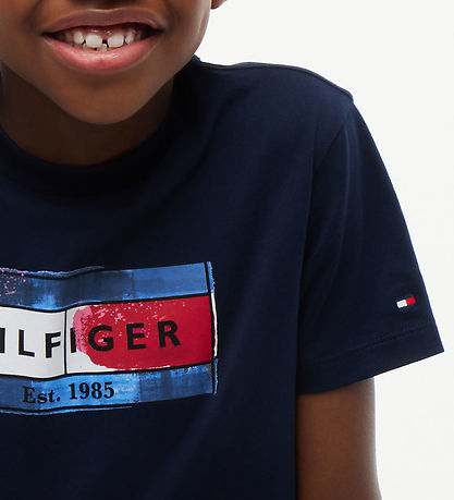 Tommy Hilfiger T-shirt - Dark Blue m. Print
