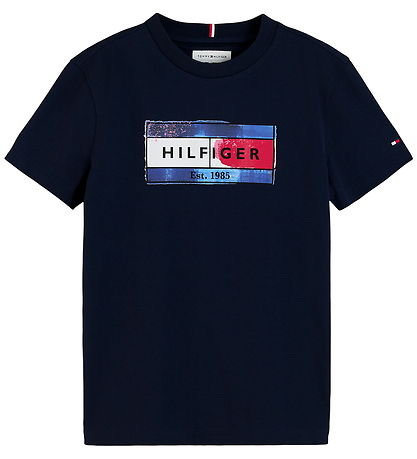 Tommy Hilfiger T-shirt - Dark Blue m. Print