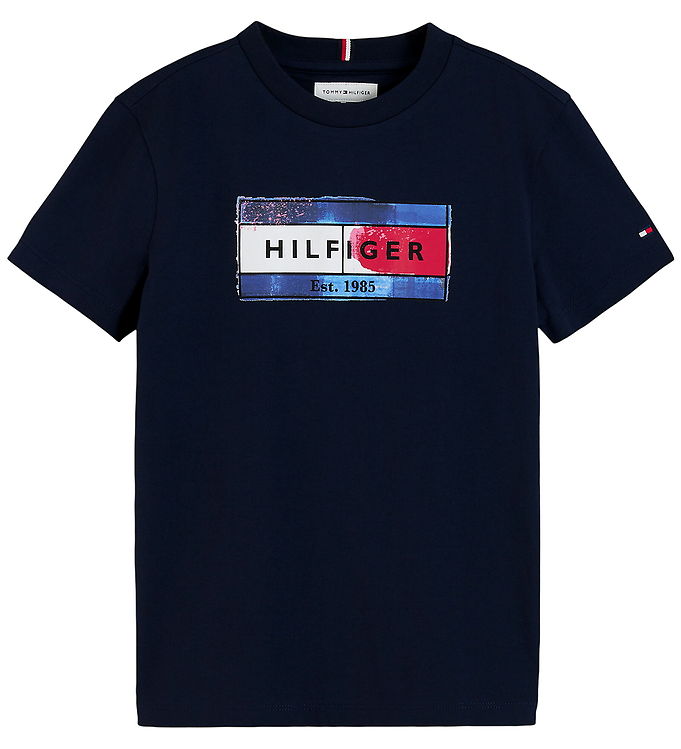 Tommy Hilfiger T-shirt - Dark Blue m. Print