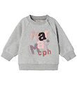 MarMar Bluse - Theos - Cloud Grey Logo m. Rosa
