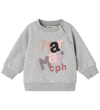 MarMar Bluse - Theos - Cloud Grey Logo m. Rosa
