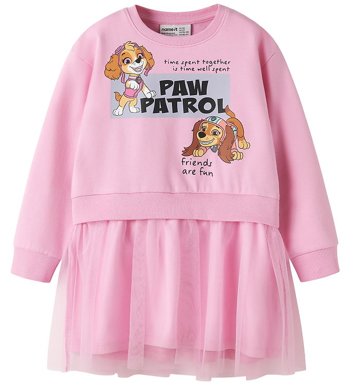 Name It Sweatkjole m. Tyl - NmfArra - Paw Patrol - Begonia Pink