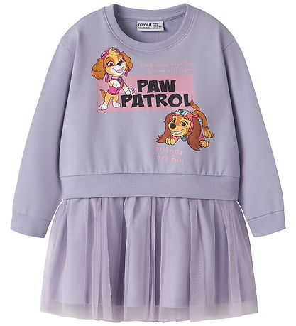 Name It Kjole - Sweat/Tyl - NmfArra - Paw Patrol - Heirloom Lila
