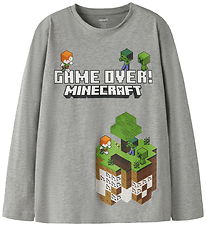 Name It Bluse - NkmAr - Minecraft - Grey Melange