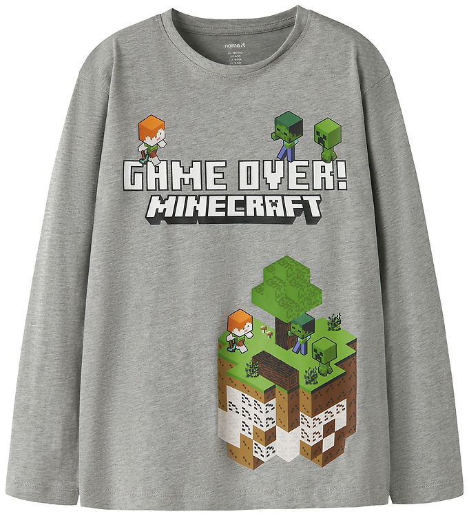 Name It Bluse - NkmAr - Minecraft - Grey Melange