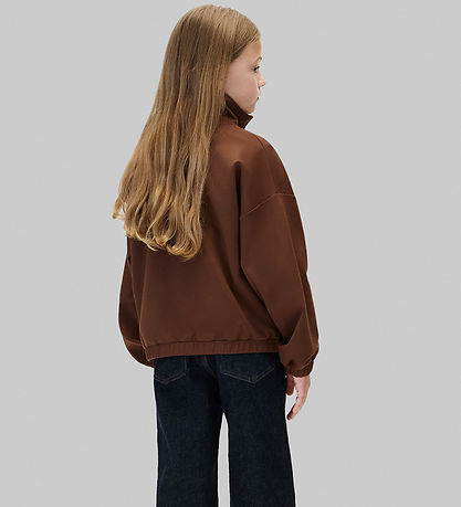 Calvin Klein Bluse - Half-Zip - Rocky RoadBrown