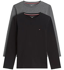 Tommy Hilfiger Blouses - 2-Pack - Black/Grey Heather Brown
