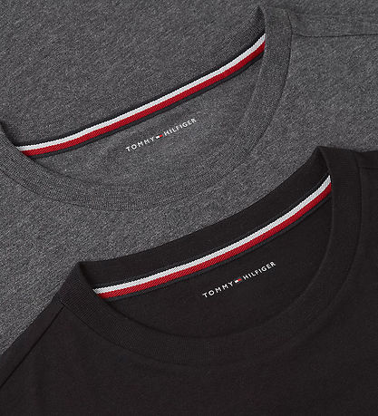 Tommy Hilfiger Bluser - 2-pak - Sort/Mørkegråmeleret