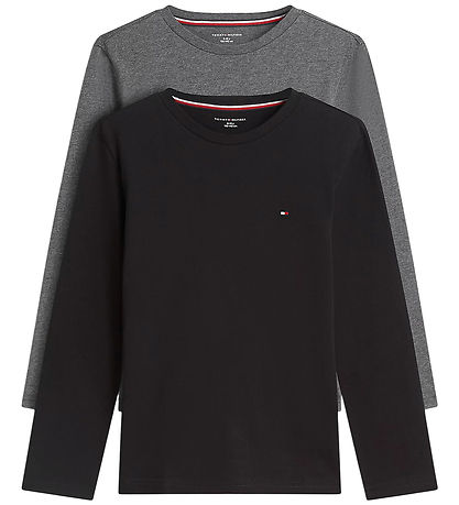 Tommy Hilfiger Bluser - 2-pak - Sort/Mørkegråmeleret