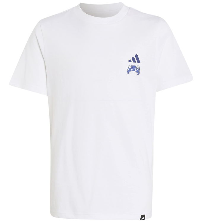 adidas Performance T-shirt - Game 2 - Hvid m. Blå