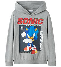 Name It Hættetrøje - NkmAlfe - Sonic - Grey Melange