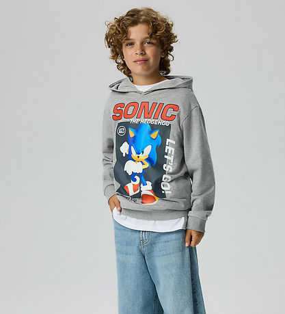 Name It Hættetrøje - NkmAlfe - Sonic - Grey Melange