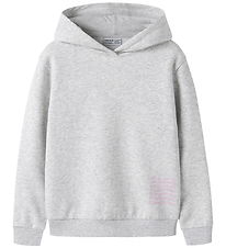 Name It Hættetrøje - NkfNikolisa - Light Grey Melange