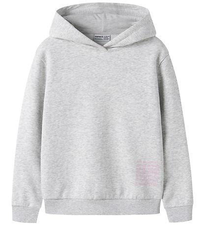 Name It Hættetrøje - NkfNikolisa - Light Grey Melange