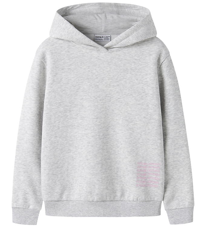 Name It Hættetrøje - NkfNikolisa - Light Grey Melange