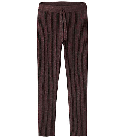 Name It Leggings - NmfNalia - Strik - Rib - Chocolate Plum