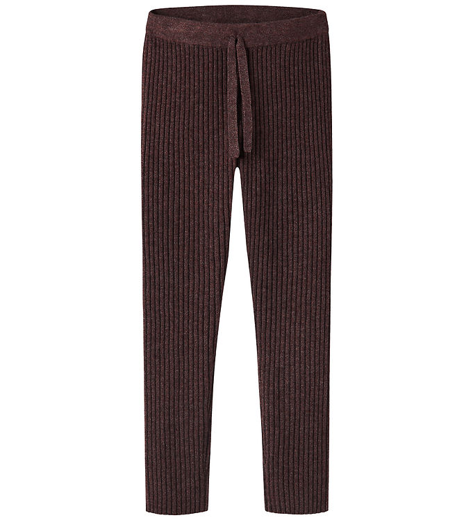 Name It Leggings - NmfNalia - Strik - Rib - Chocolate Plum
