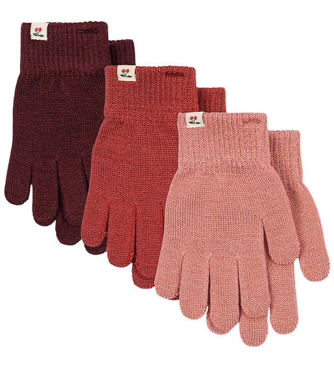 Konges Sløjd Handsker - Strik - 3-pak - Filla - Rose Mix