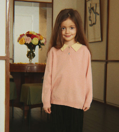 Konges Sløjd Polobluse - Strik - Uld - Basi - Mellow Rose