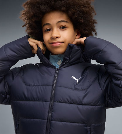Puma Dynejakke - ESS Hooded Padded Jacket - Blå