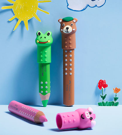 Faber-Castell Hætter til Blyanter - Grippy - 3 Stk. - Brun/Grøn/