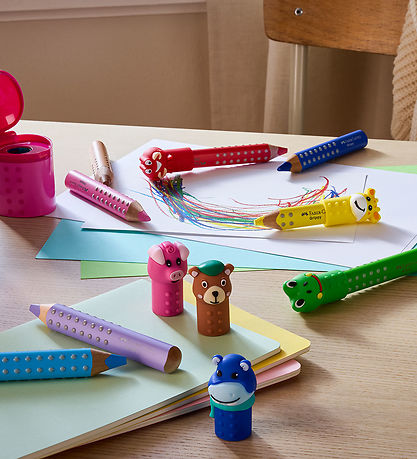 Faber-Castell Hætter til Blyanter - Grippy - 3 Stk. - Brun/Grøn/