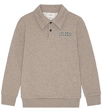 Les Deux Sweatshirt - College Rugby Polo - Dark Sand Melange