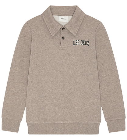 Les Deux Sweatshirt - College Rugby Polo - Dark Sand Melange