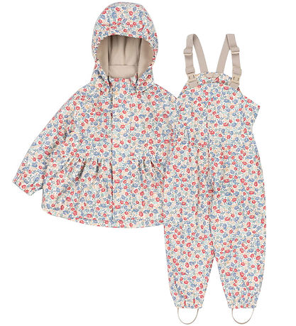 Konges Sløjd Regntøj m/u Seler m. Fleece - PU - Rainy Palme - Fi