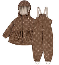 Konges Sløjd Regntøj m/u Seler m. Fleece - PU - Rainy Palme - Ch
