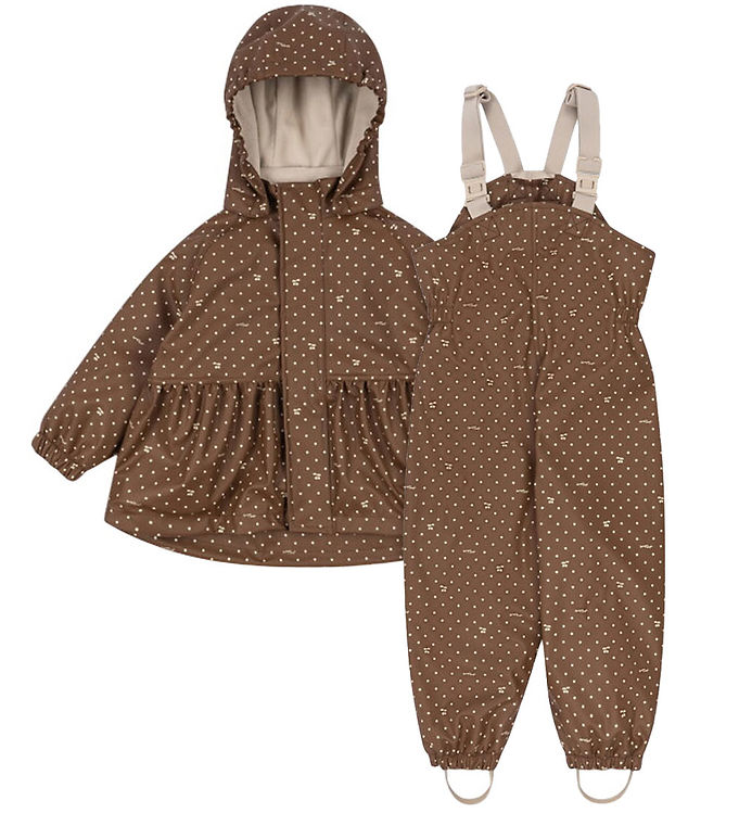 Konges Sløjd Regntøj m/u Seler m. Fleece - PU - Rainy Palme - Ch