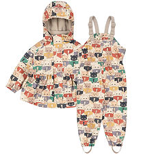 Konges SløjdRegntøj m/u Seler m. Fleece - PU - Rainy Palme - Cat