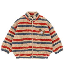Konges Sløjd Fleecejakke - Jody - Tangerine Stripe