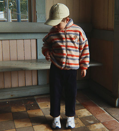 Konges Sløjd Fleecejakke - Jody - Tangerine Stripe