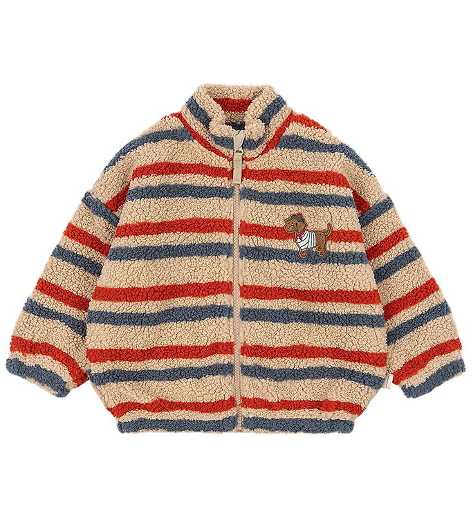 Konges Sløjd Fleecejakke - Jody - Tangerine Stripe