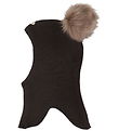 Racing Kids Elefanthue - Uld/Bomuld - 2-lags - Dark Brown m. Pel