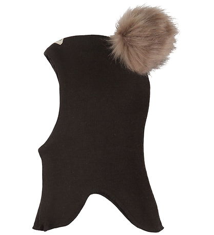 Racing Kids Elefanthue - Uld/Bomuld - 2-lags - Dark Brown m. Pel