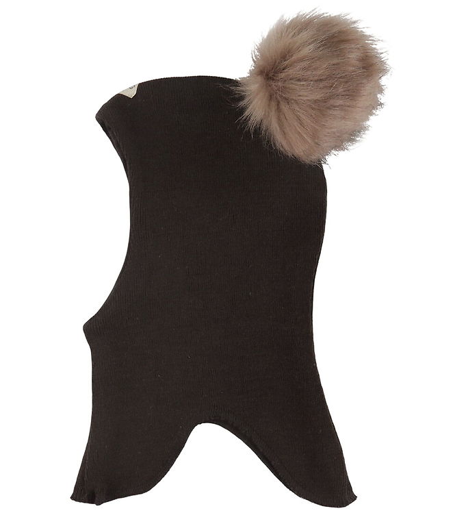 Racing Kids Elefanthue - Uld/Bomuld - 2-lags - Dark Brown m. Pel