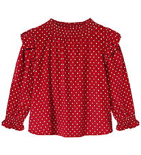 Fliink Bluse - Fløjl - Dolly Dot - Red Bud Dot
