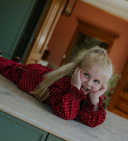 Fliink Bluse - Fløjl - Dolly Dot - Red Bud Dot