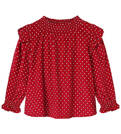 Fliink Bluse - Fløjl - Dolly Dot - Red Bud Dot